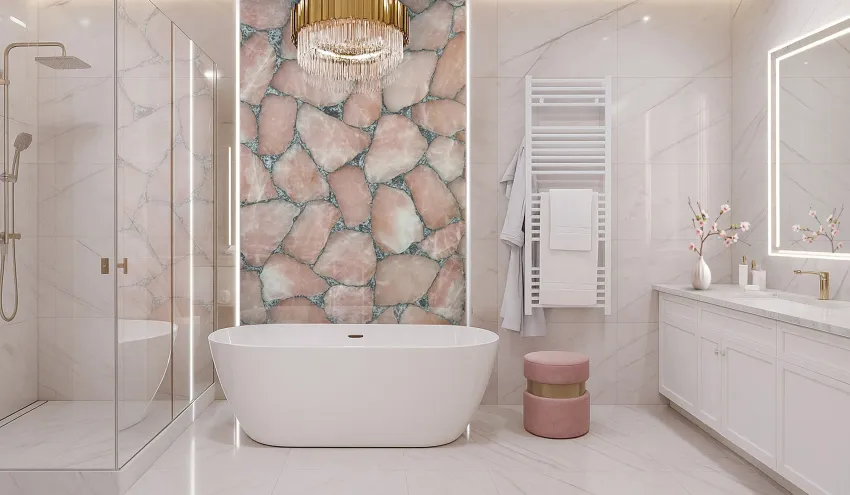 Кварц Quartz Pink With Silver